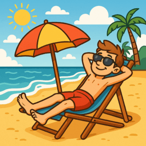 Iemand liggen op het strand